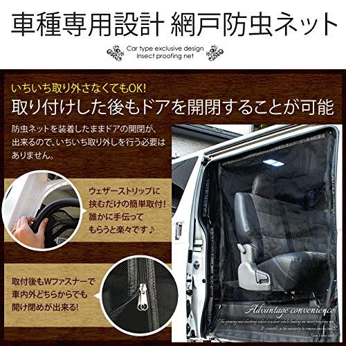 品番M20 200系 ハイエースワゴン GLワイド 4ドア [H16.8-] 防虫ネット 片側 サイド スライドドア用 網戸ts