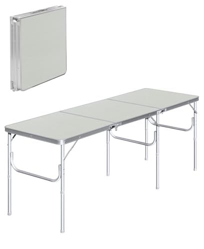 FIELDOOR 折りたたみ アルミレジャーテーブル 三つ折り 収納式 ハイスタイル ロースタイル キャンプ アウトドア BBQ バーベキュー 作業台ｍａ