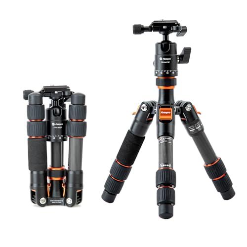 【新品】Fotopro ミニ三脚カーボンファイバー三脚ボールヘッドクイックリリースプレート付きデジタル一眼レフカメラ用軽量コンパクトミニ小型三脚デスクトップ三脚最大荷重8kg X-GO Mini2 ブラック b3078132