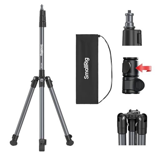 【新品】SmallRig ライトスタンド 190cm 耐荷重4kgまで 1/4インチ-20ネジアダプター フラッシュライト リングライト LED/RGBビデオライト COBライト/カメラ撮影用 折りたたみ式&調節可能照明スタンド 折りたたみ時 74249c29