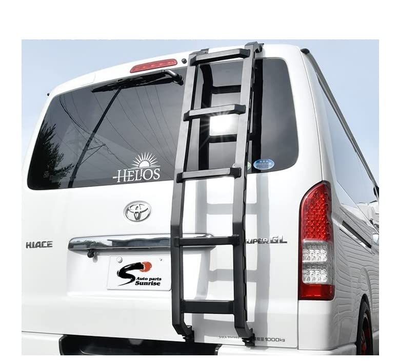 HELIOS 200系 ハイエース用 【標準ルーフ用】 アルミ リアラダー ブラック 右側用 オフロード ハシゴ 梯子 ラダー セット(沖縄・離島の方不可)