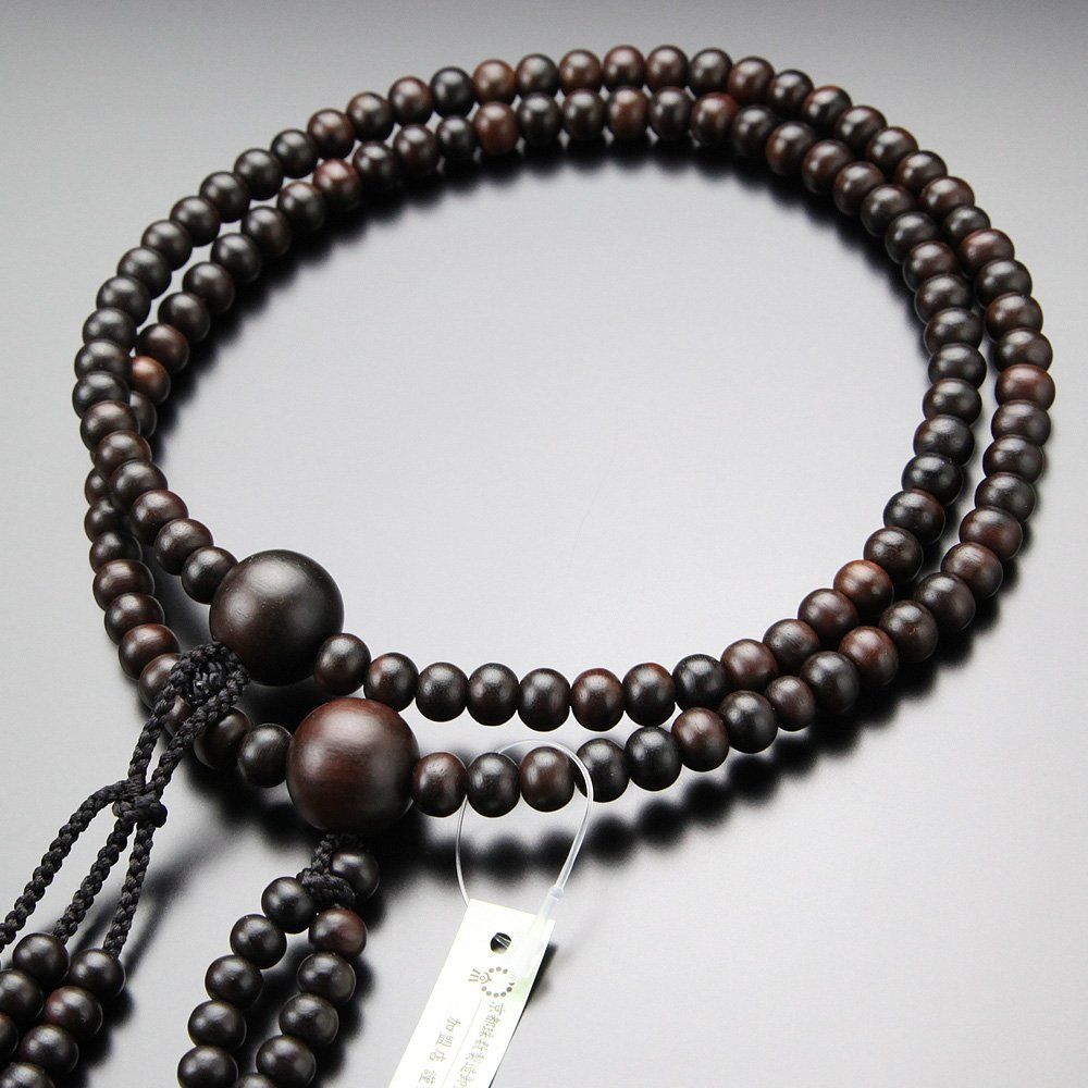 【新品】≪特別価格≫ 日蓮宗 数珠 男性用 尺二 縞黒檀(艶消し) 正絹梵天房(黒色)【本式数珠 京念珠 京都 108玉 法華 黒檀 尺2 二連 二輪 葬儀 葬式 法事 法要 お墓参り 木製 贈り物 ブラック マイ数珠 20003004004 d4fae0f5