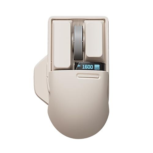 LOFREE Touch PBT ワイヤレスマウス（豆腐ピンク）充電式/USBレシーバー・Bluetooth・有線3モード/4000DPI・OLEDスクリーン搭載/ガラス面対応 Mac/Windows PC/ノートパソコン対応 技適認証取得ｍａ