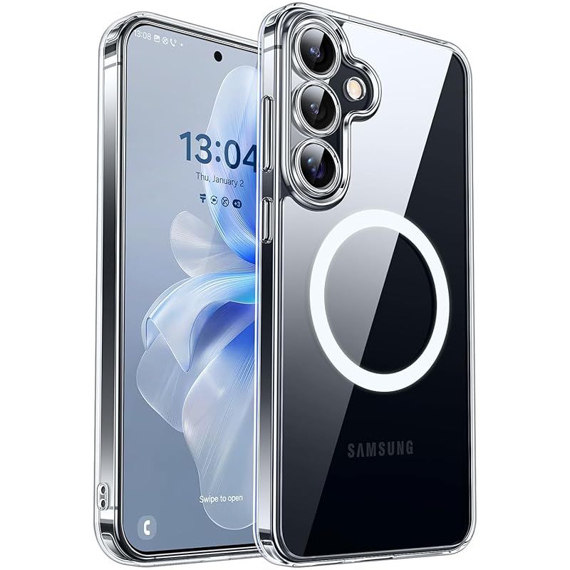 得価，100%新品 【新品】 CANSHN Samsung Galaxy S24 用 ケース Magsafe対応 カメラ周辺保護 ワイヤレス充電 ギャラクシーS24 用 ケース 耐衝撃 黄ばみなし エアガードコーナー 傷防止 防指紋 リング マグネット搭載 透 その他