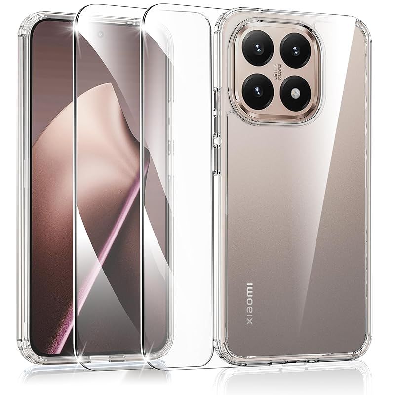 新品】 Xiaomi 15T 用 ケース + ガラスフィルム付き（2枚) クリア 保護