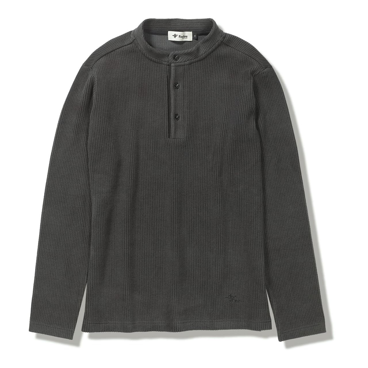 新品 Foxfire(フォックスファイヤー) コーデュロイヘンリーネック ブラック L
