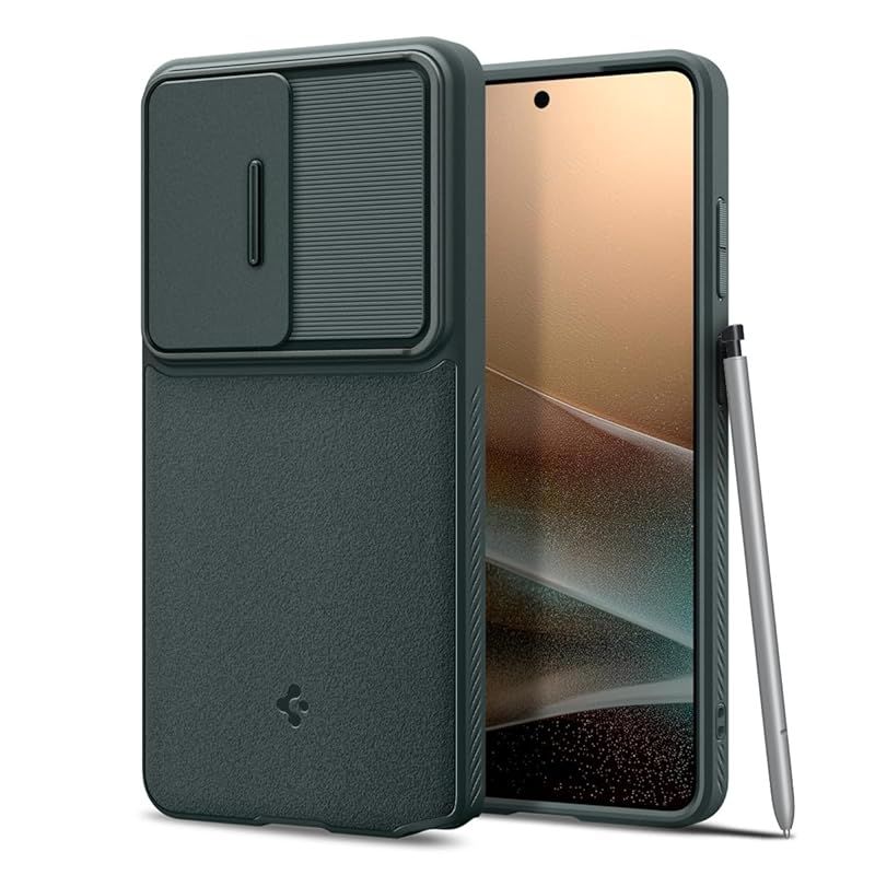 【新品】 Spigen 【創業19年の技術力】 Galaxy S26 Ultra ケース 米軍MIL規格 ストラップホール 耐衝撃 オプティック・アーマー (アビス・グリーン) ACS11041