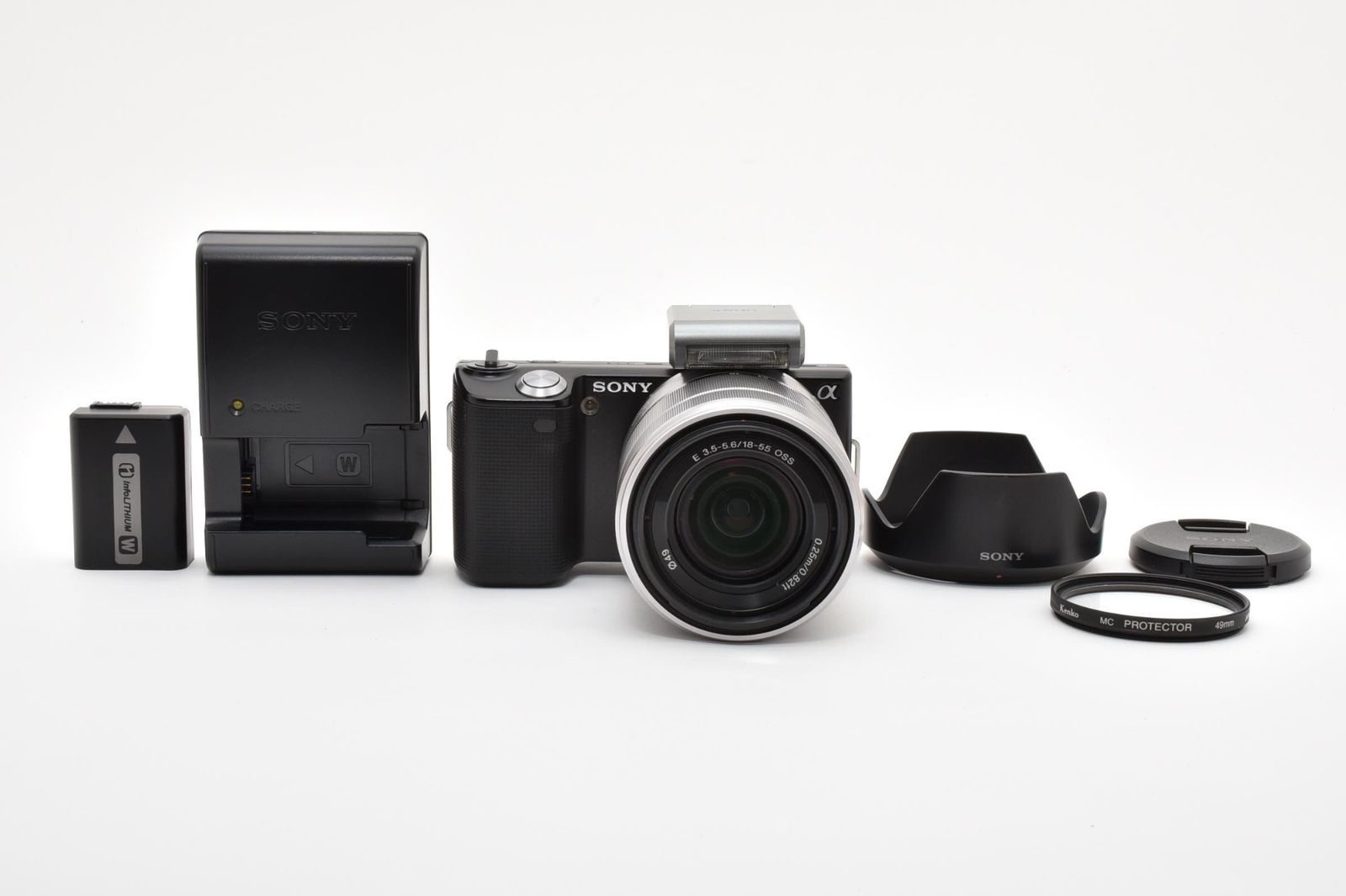 実用品 Sony ソニー NEX-5 黒 ブラック / E 3.5-5.6 18-55 OSS レンズ
