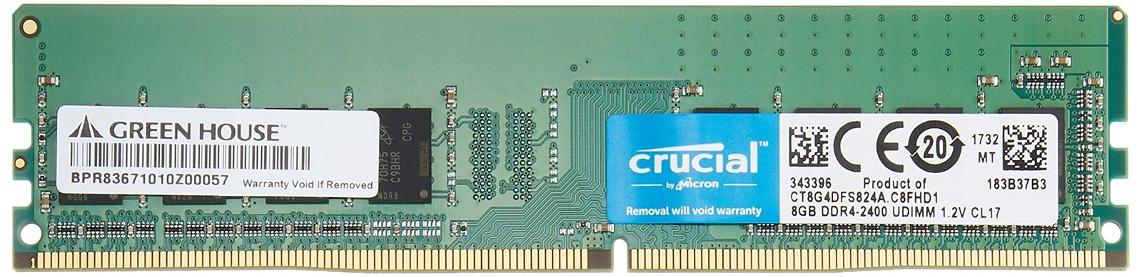 新品 グリーンハウス デスクトップ PC 用 メモリ PC4-19200 (DDR4-2400) DDR4 DIMM 4GB GH-DRF2400-8GB