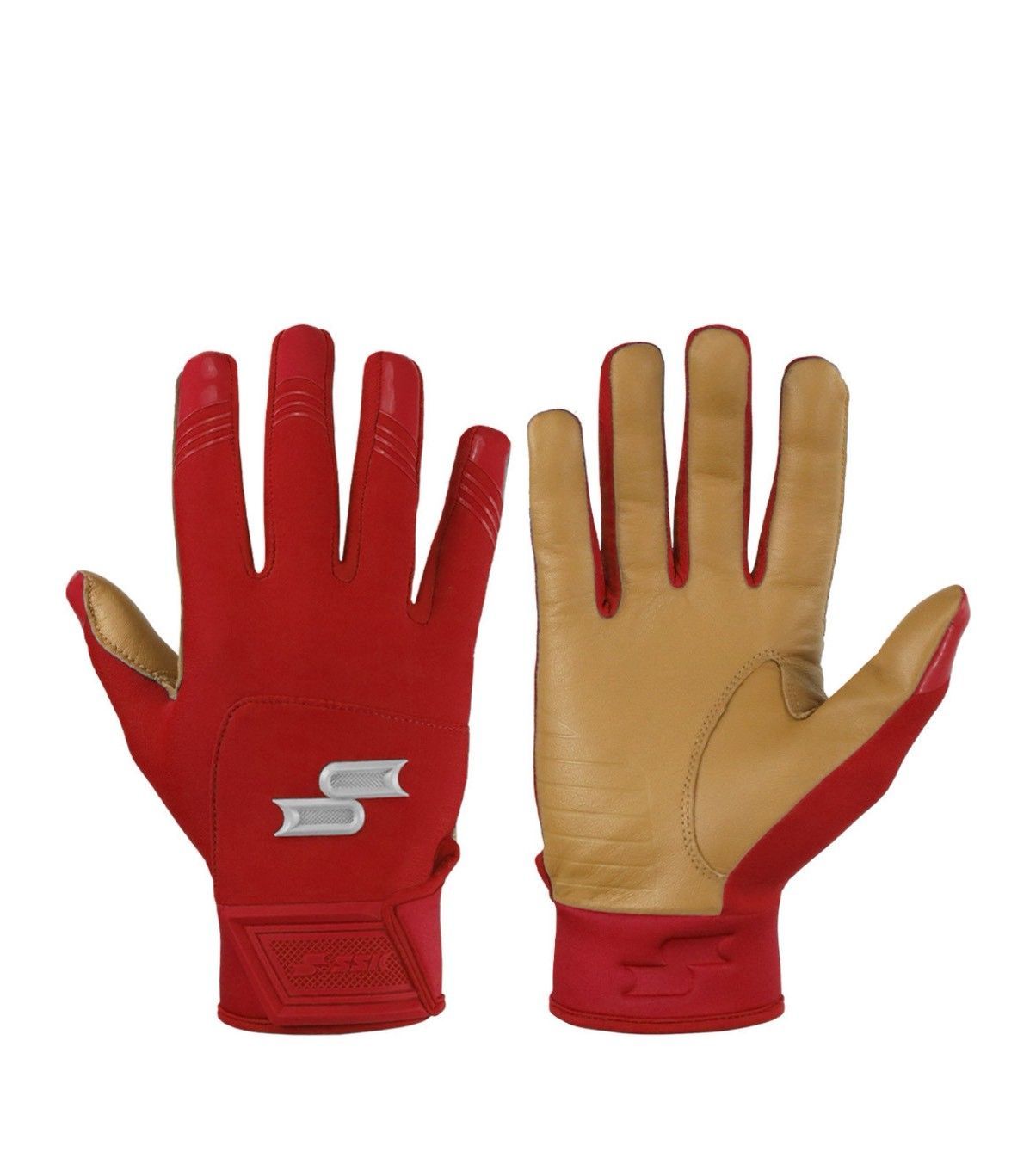 【人気モデル】SSK USA ジュニア用　プレミアム バッティンググローブ 両手 野球用 フィット感抜群　SSK X1 Color Rush Adult Baseball Batting Gloves　RED