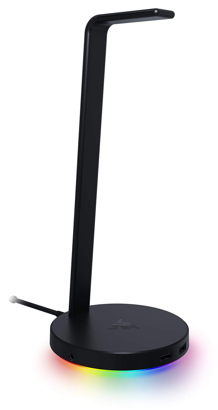 Razer Base Station V2 Chroma ヘッドホンスタンド 滑り止めベース付き USBハブ 2ポート RGB対応 【日本正規代理店保証品】 RC21-01510100-R3M1 [ブラック]