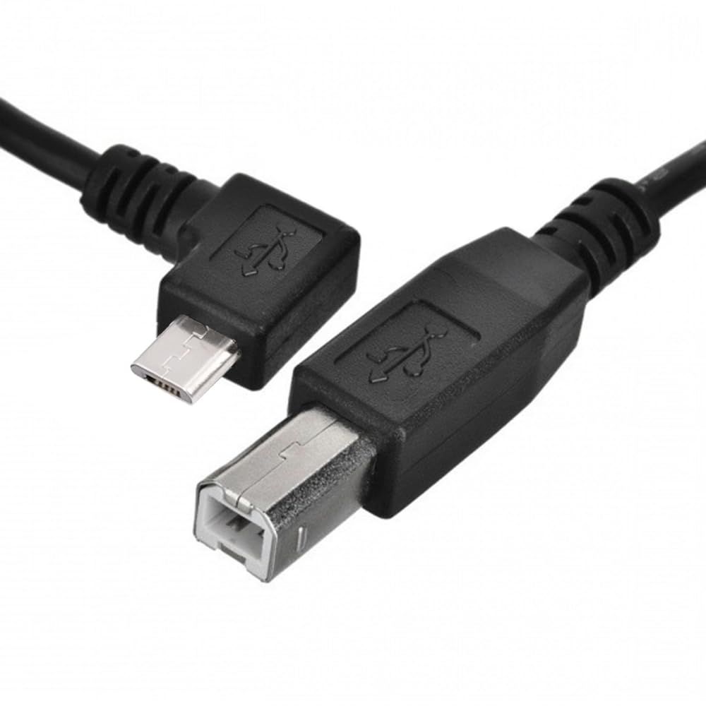 Brand New NFHK Cable OTG Micro USB Male to Standard B Male Micro OTG 90 Degree Left Angle USB Type B Printer Scanner SSD Disk Rectronic Instrument MIDI Keyboard Cable 60cm