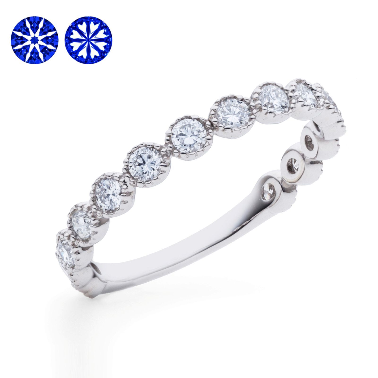 ❤️13号 プラチナ ダイヤモンド 0.55ct H&C エタニティリング 指輪 