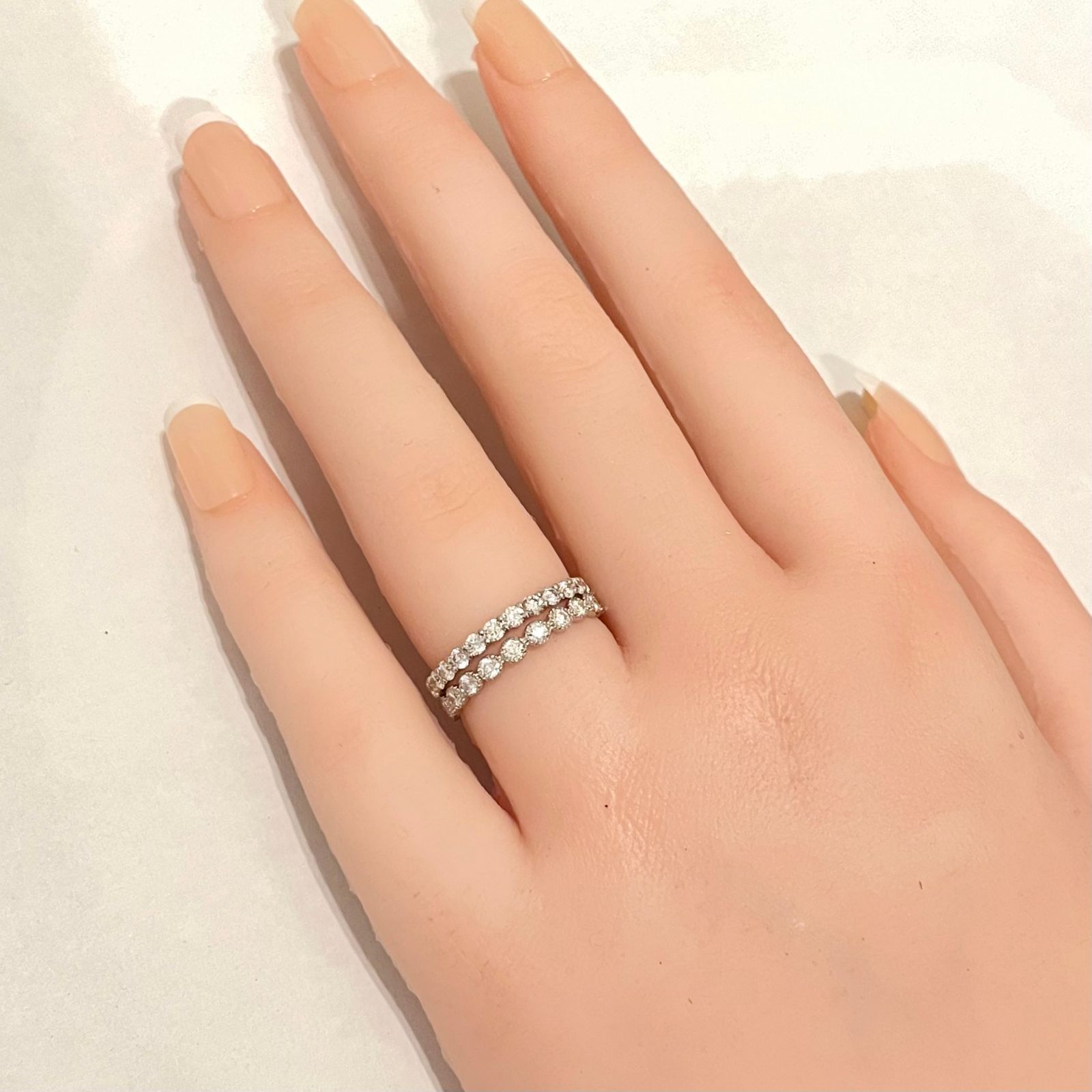 ❤️13号 プラチナ ダイヤモンド 0.55ct H&C エタニティリング 指輪 