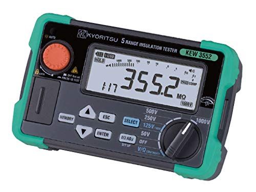 共立電気計器 (KYORITSU) 6レンジ絶縁抵抗計 (50V/100V/125V/250V/500V/1000V) メモリ機能有り : KEW 3552★m 8417eab1