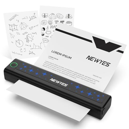NEWYES サーマルプリンター インク不要 サーマル印刷 モバイルプリンター 超軽量 Bluetooth接続 2000mAh A4サイズ 210mm/216mm対応 203dpi ポータブル 15mm/秒高速印刷 自動給紙機能 静音設計 3 3fe63521