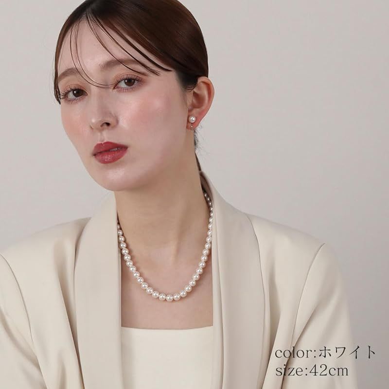 レディース [VOTRE COUTURE] パールネックレス ピアス イヤリング 8mm 
