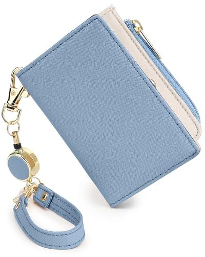 [honey&blue] パスケース 定期入れ リール付き かわいい 小銭入れ 本革 レディース メンズ カードケース (サックスブルー)koe e97f06af