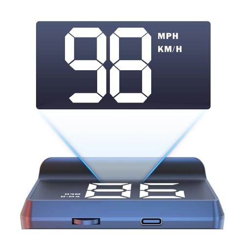 車用 スピードメーター 追加メーター ヘッドアップディスプレイ HUD 反射投影 フロントガラス表示 速度精度を補正 GPSモード搭載 大きなフォント 輝度自動調整 速度計 オーバースピード警報 速度切り替え(km/h/マイル) 全車種対応p 6906899f