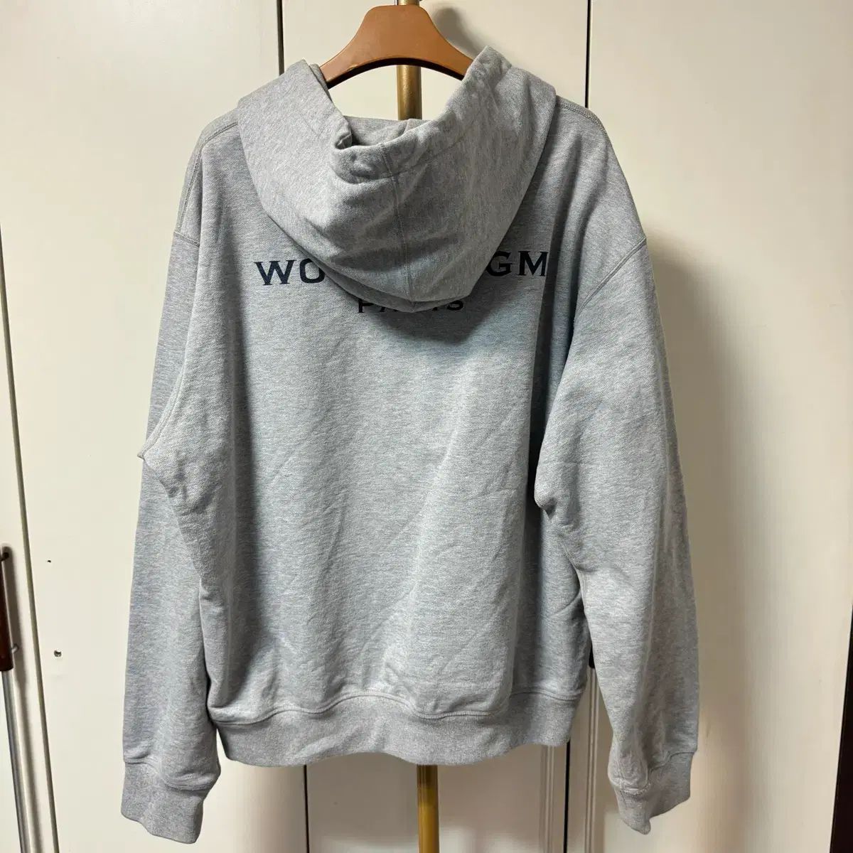 フルセット 22ss WOOYOUNGMI ウーヨンミ バックロゴ フーディー グレー