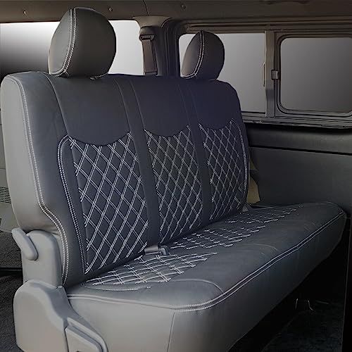 ハイエース 200系 S-GL リア シートカバー 後部座席用 HIACE ダイヤカット ハイエース セカンド ダーク2 スーパー GL 219R/WH(沖縄・離島の方不可)