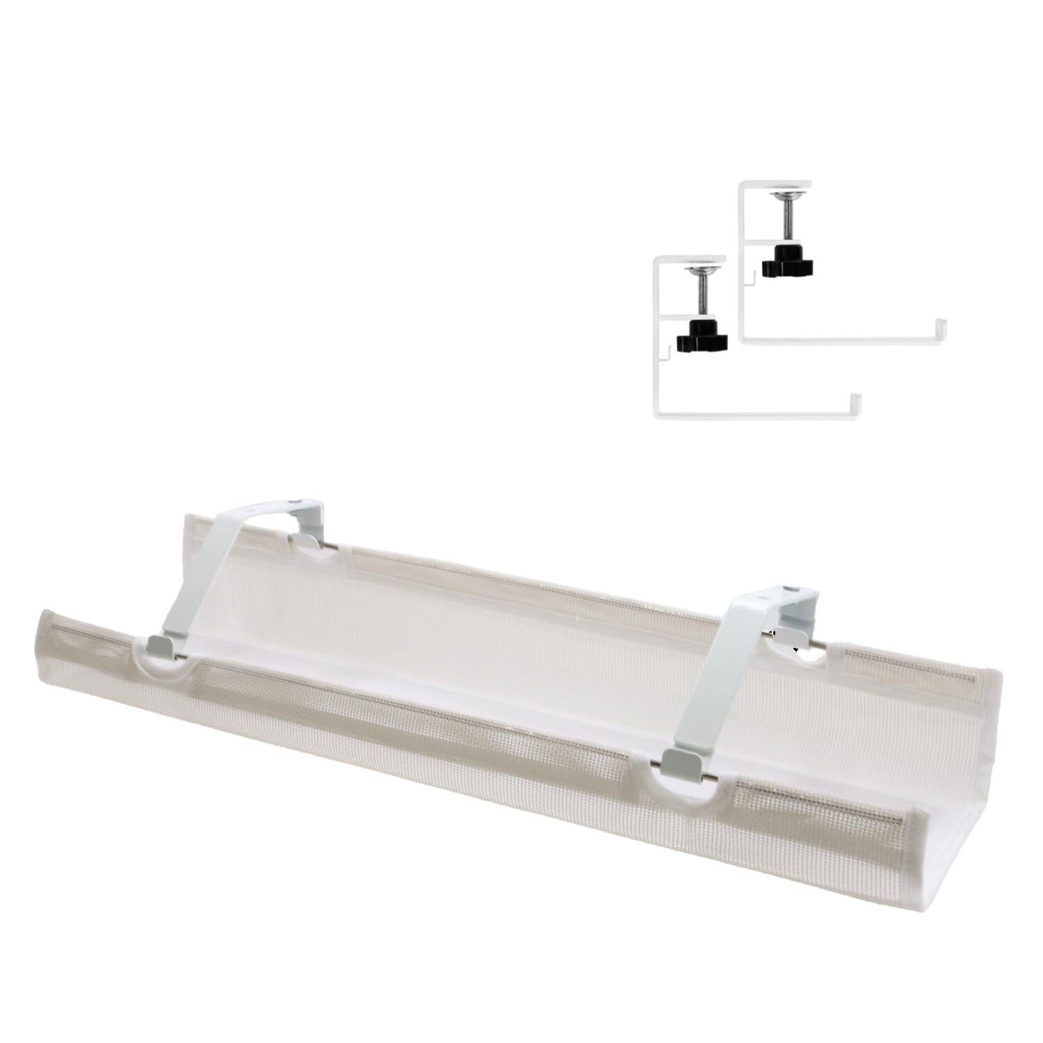 Melius Design メッシュケーブルトレー ケーブル配線トレー 収納 デスク配線隠し 横幅60cm 汎用タイプ ネジ止めタイプ 両金具付属 [ブラック]