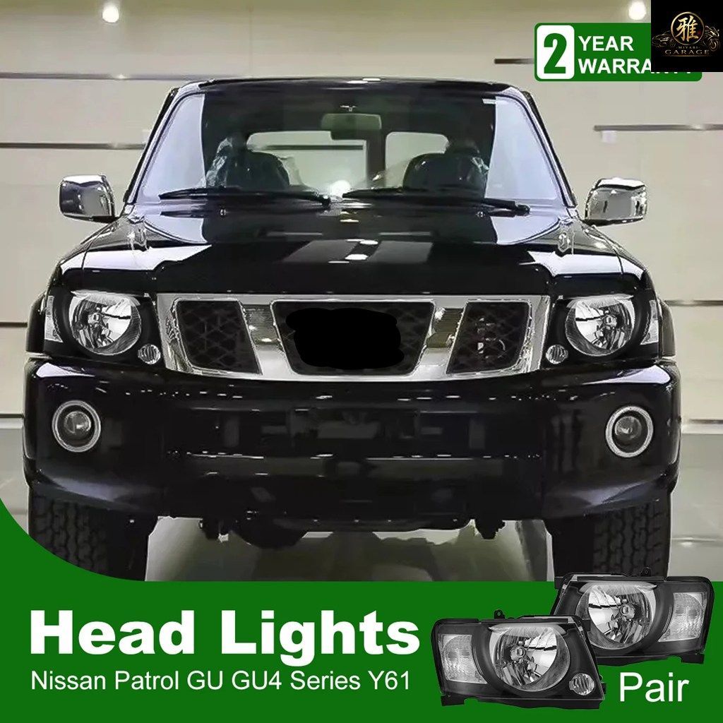 1 PAIR HEADLIGHT NISSAN PATROL GU4 GU5 GU6 GU7 GU8 GU9 Y61 CAR HEAD LAMP W/CORNER LIGHTS WATERPROOF FRONT BUMPER HEADLIGHT