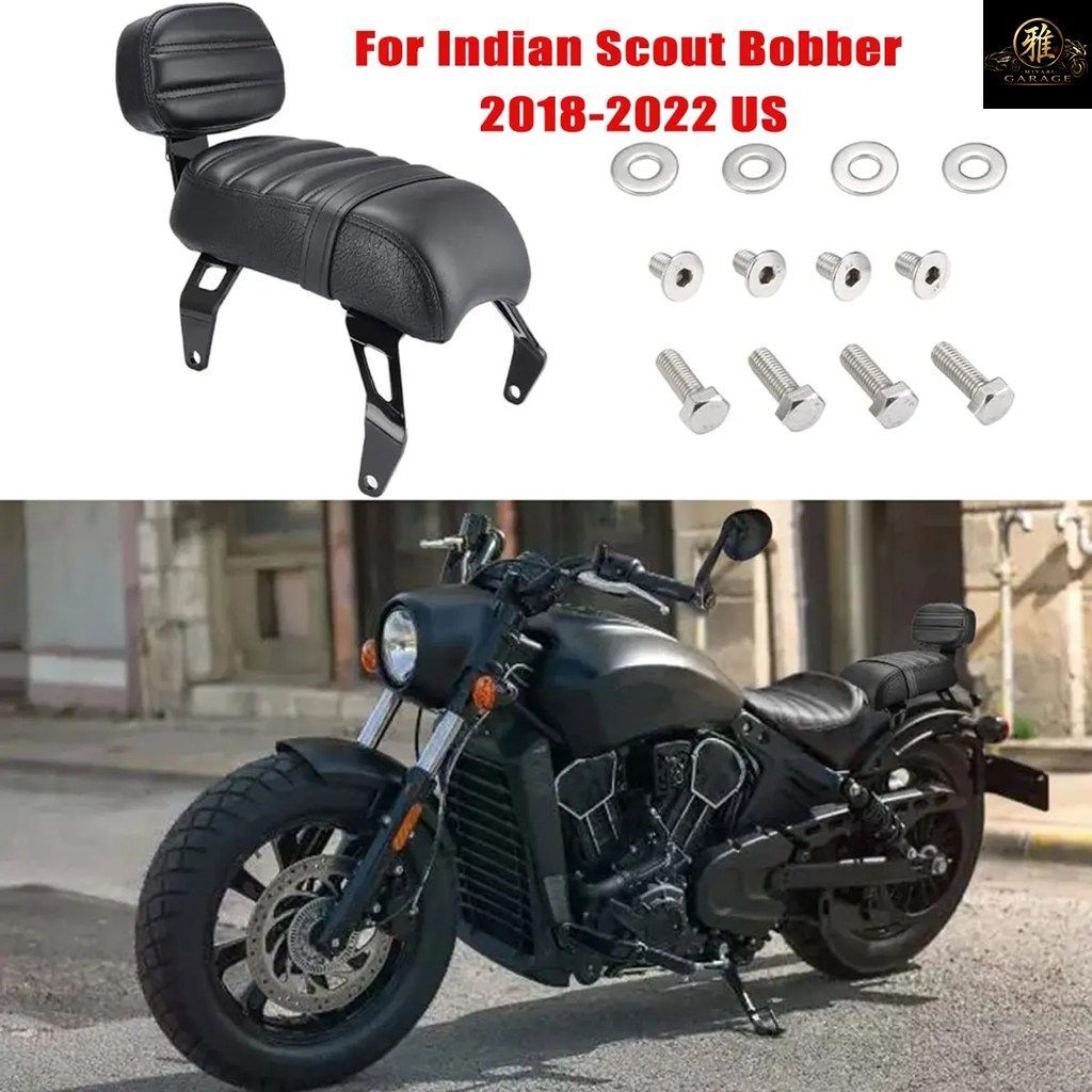 MOTORCYCLE PASSENGER SEAT BACKREST LEATHER PASSENGER SEAT WITH BACKREST PAD COMPATIBLE WITH INDIAN SCOUT 2018-2021