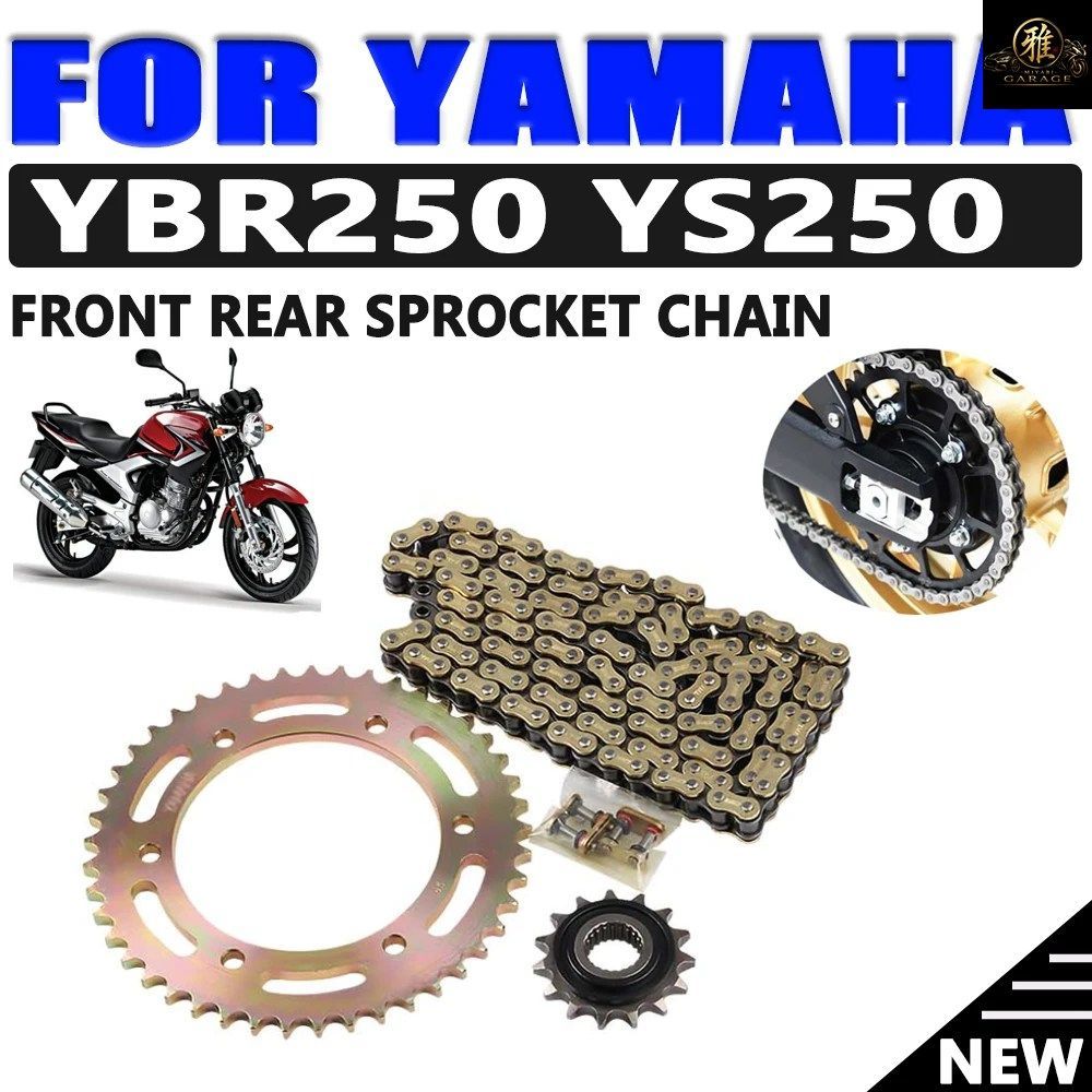 YAMAHA YBR250 YS250 YBR 250 YS 250 MOTORCYCLE SPARE PARTS FRONT REAR SPROCKET CHAIN GEAR SPROCKET MOTO TRANSMISSION SYSTEM
