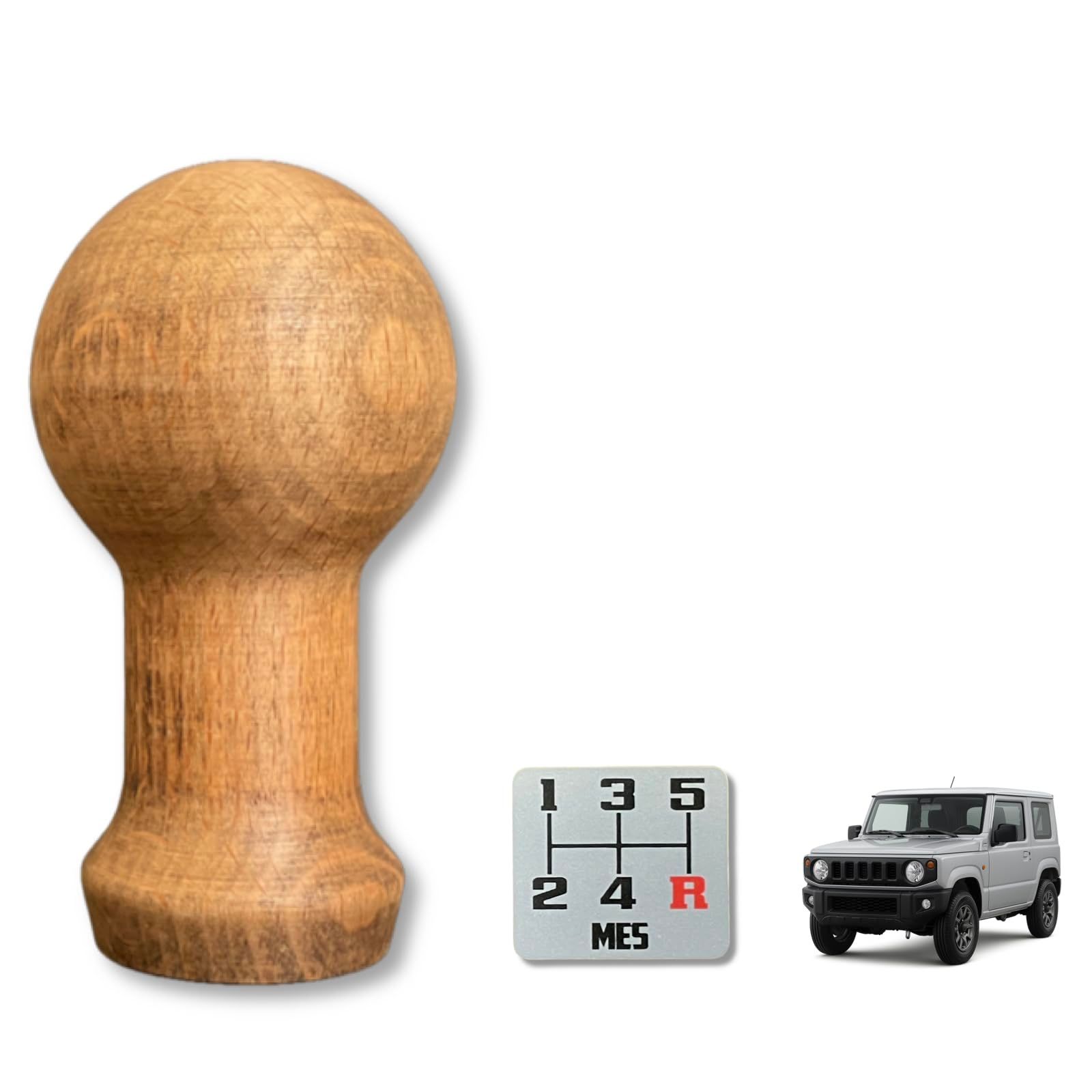 【Pure Wood シフトノブ】MES シフトノブ ジムニー(JB64/JB74/JC74) 5MT 車検対応品 球型 (ダークウォルナットカラー)/ e131a814