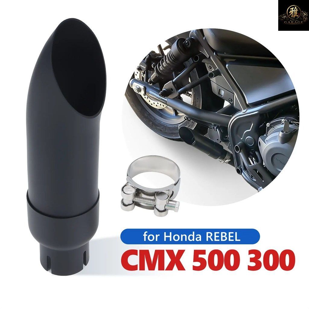 MOTORCYCLE EXHAUST MUFFLER PIPE W/DB KILLER STEEL SHORT EXHAUST TIP HONDA REBEL CMX 300 500 CMX300 CMX500 2017-2024