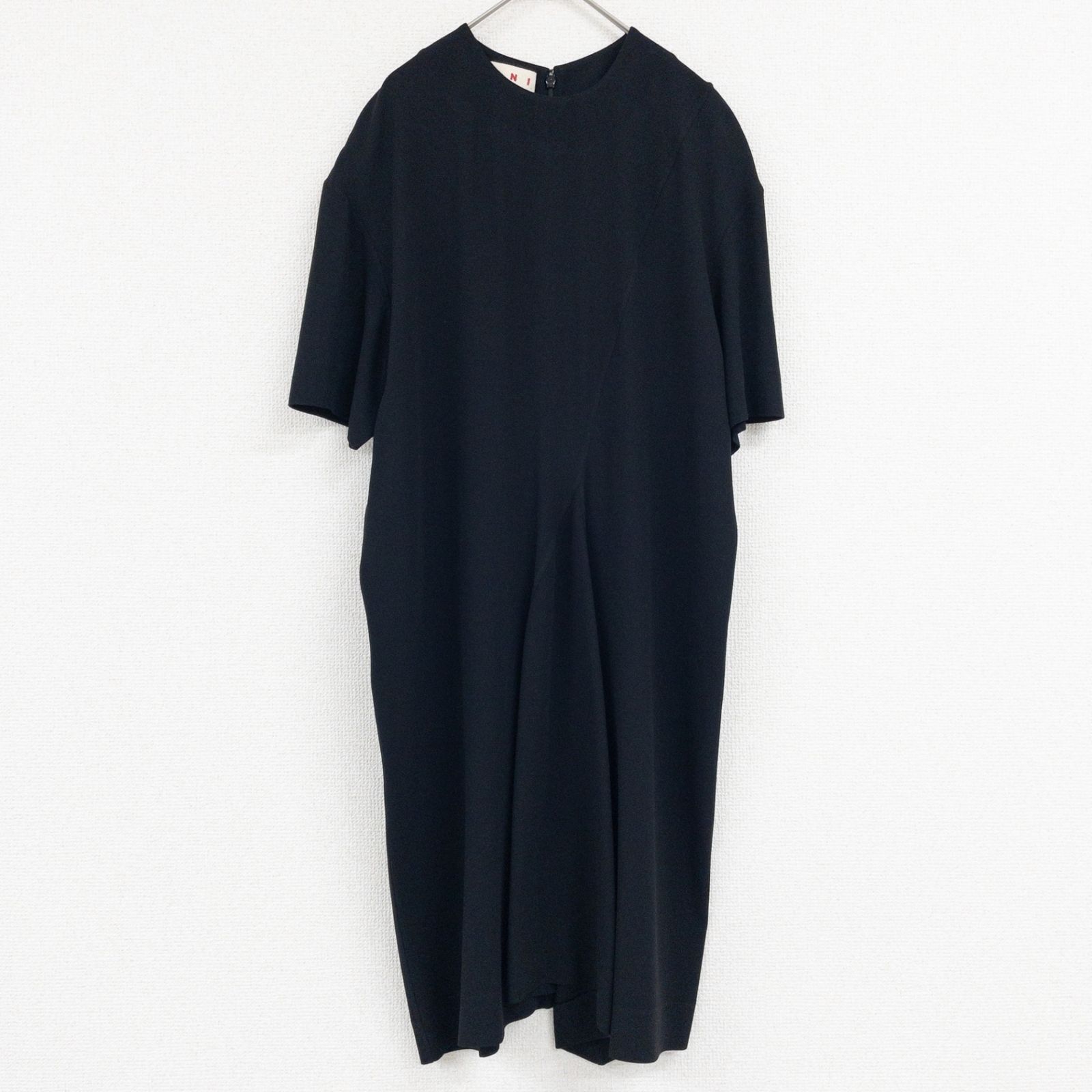 MARNI マルニ ワンピース 半袖 レーヨン アセテート ブラック イタリア製 40 a00643