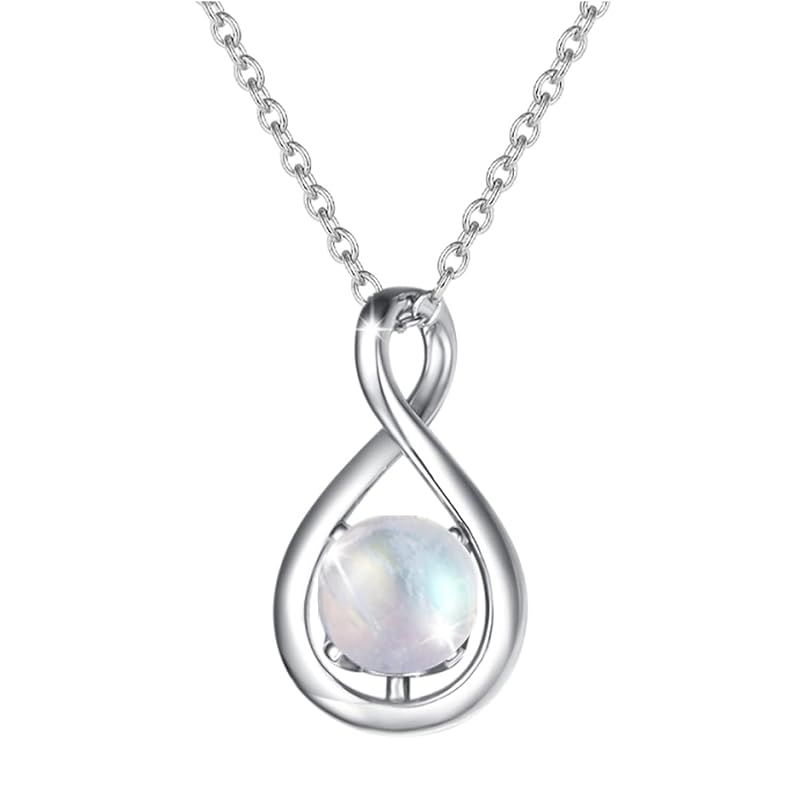 [AGVANA] ネックレス レディース 天然石 ムーンストーン 6月 誕生石 しずくモチーフ シルバー925 クリスマス ホワイトデー お返し 誕生日 母の日 プレゼント 綺麗なBOX付き(6月ムーンストーン)