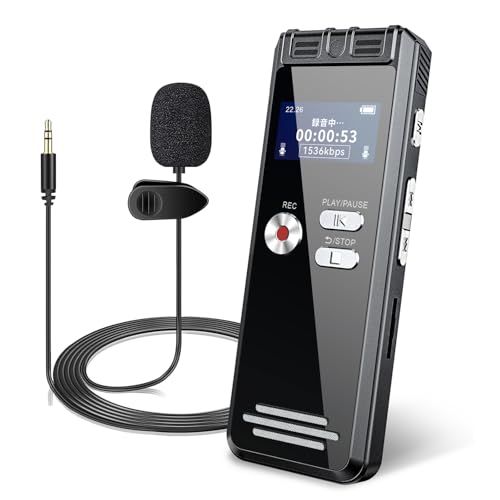 ottosvo ボイスレコーダー 【革新デザイン ライン入力録音 3.5mm外付けマイク付属】 ICレコーダー 小型 32GB大容量 1536kbps 最大115時間連続使用 OTG対応 録音機 通話録音対応 A-Bリピート と巻き戻し VO 382a411e