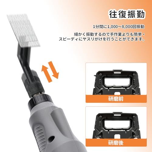 ストロークサンダー バッテリー式 LEDライト搭載 無段階調速 最大8000回/分 プラモデルヤスリセット 先端アーバー6種 ヤスリペーパー 5種計15枚 ヤスリ加工、仕上げ、DIYクラフトに最適 RSH-1000 (グレー)ma ストロークサンダー バッテリー式 LEDライト搭載 無段階調速 最大8000回/分 プラモデルヤスリセット 先端アーバー6種 ヤスリペーパー 5種計15枚 ヤスリ加工、仕上げ、DIYクラフトに最適 RSH-1000 (グレー)ma