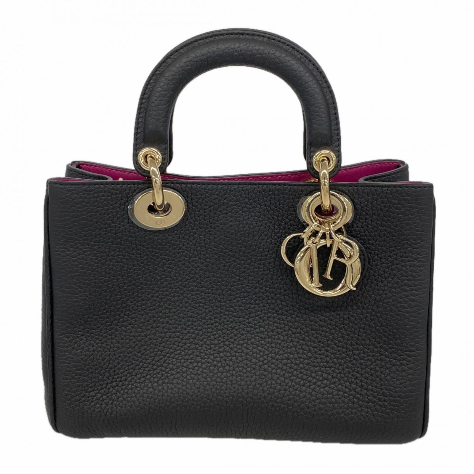 クリスチャン・ディオール(Christian Dior) クリスチャンディオール ハンドバッグ ディオリッシモ レザー ブラック シャンパンレディース