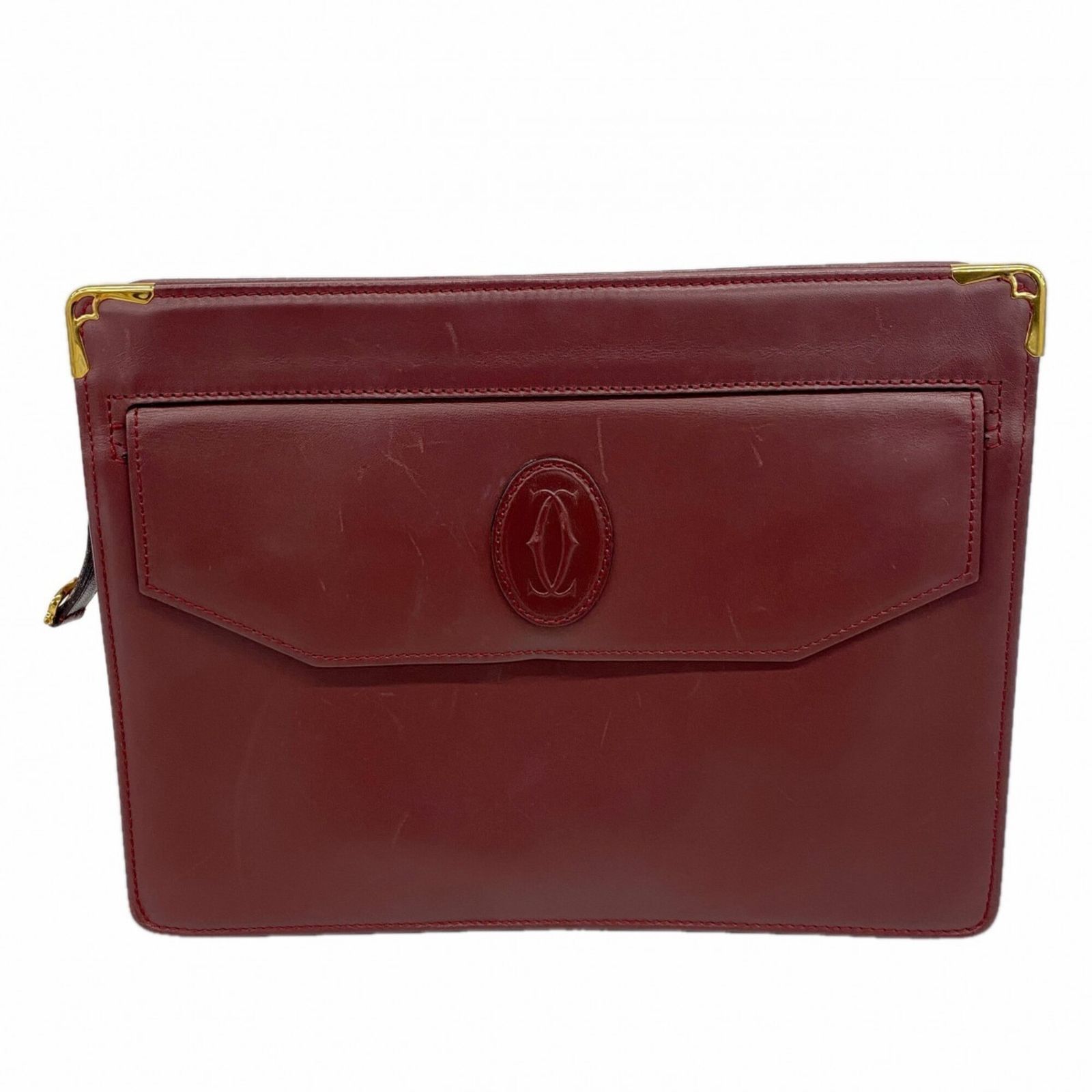 カルティエ(Cartier) カルティエ クラッチバッグ マスト レザー ボルドー メンズ