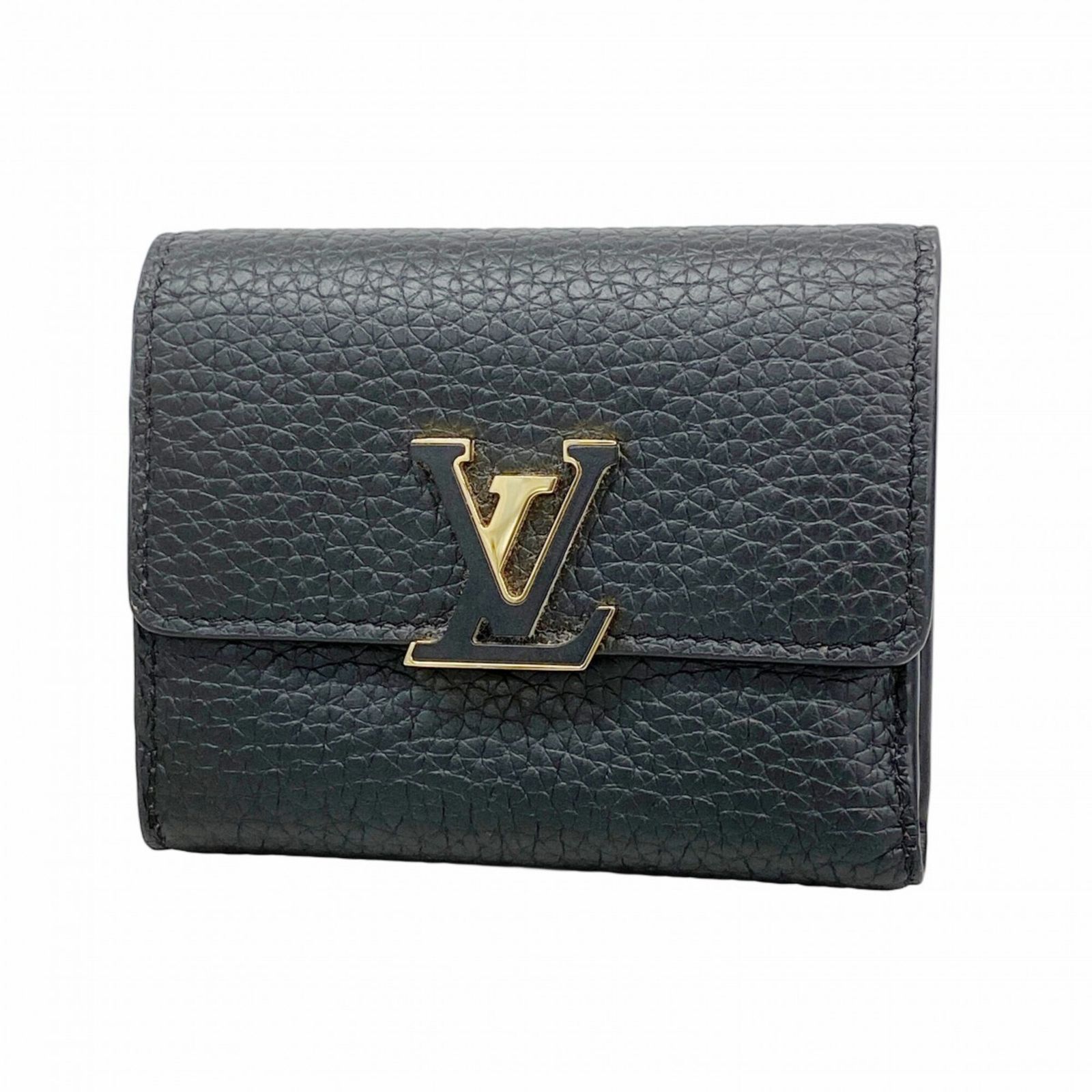 ルイ・ヴィトン(Louis Vuitton) ルイ・ヴィトン 三つ折り財布 トリヨン ポルトフォイユカプシーヌXS M68587 ノワールレディース