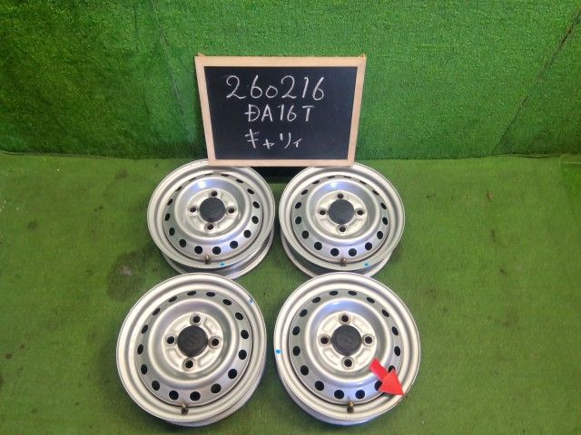 【中古】12インチ スチールホイール 3.5J 4H PCD100 キャリィ EBD-DA16T外し 43210-82M01-PJJ 自社品番260216 Z2S