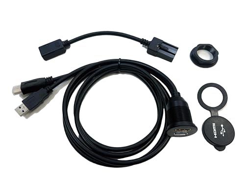 新型スペーシア(MK54S/94S)用 USBHDMI & E-A変換 USB3.0対応 充電＆通信 USBパネル 入力アダプタ SPACIA カーナビ スズキ用 (純正9インチナビ用 USB&HDMIソケットset+HDMI E変換)ts