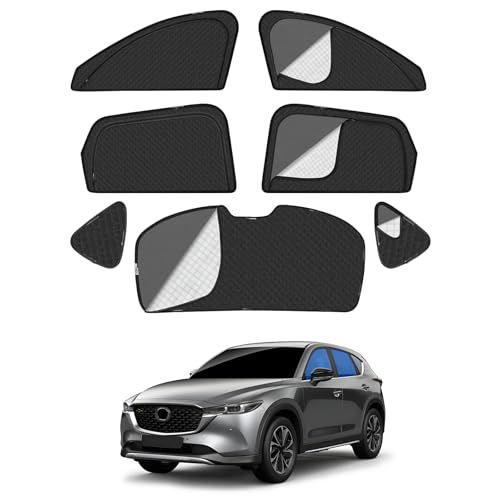 マツダ CX-5 KF系 車種専用設計 メッシュカーテン 2in1 サンシェード 断熱 日除け 換気 CX5 KFEP KF5P KF2P 全車窓 カーテン 虫避け プライバシー保護 カーシェード マグネット サイド用 通風 UVカット バックドア用 車中ts