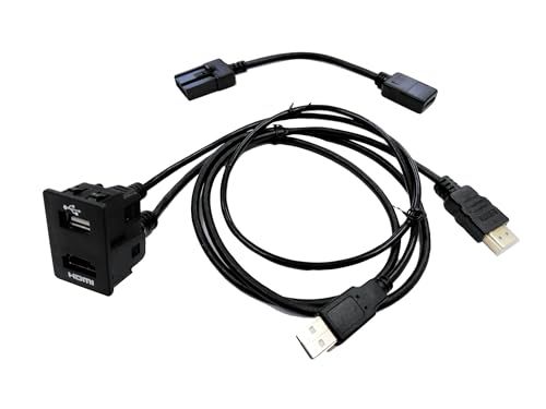 WR-V (DG5) ホンダ用 純正カーナビ USB/HDMIソケット&ケーブル+Eタイプ HDMI入力 アダプタ ミラーリング LXM-242ZFNi LXM-245ZFEi LX-240ZFE パーツ アクセサリー WRV (純正ナビ用set)ts