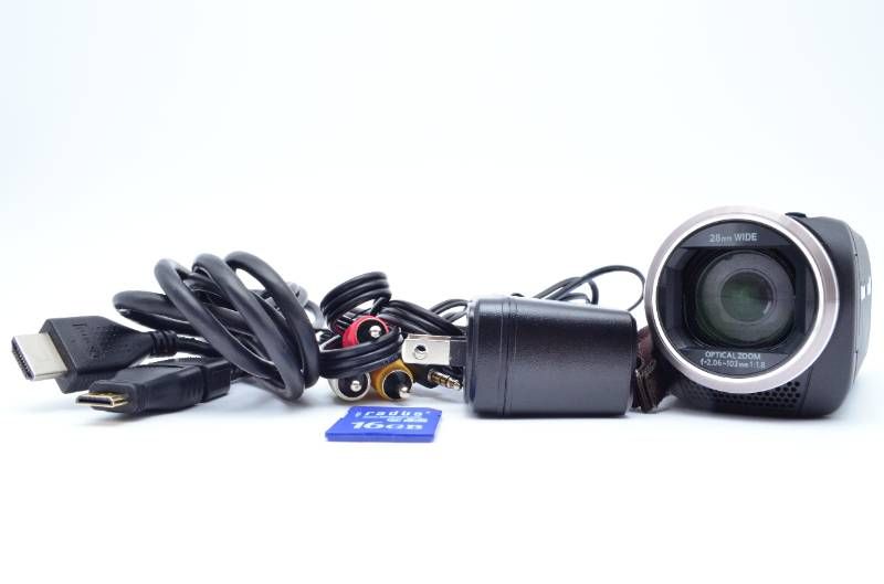 【美品】Panasonic パナソニック HC-V360M ブラック フルHD ビデオカメラ 16GB SDカード付 動作品 光学50倍ズーム