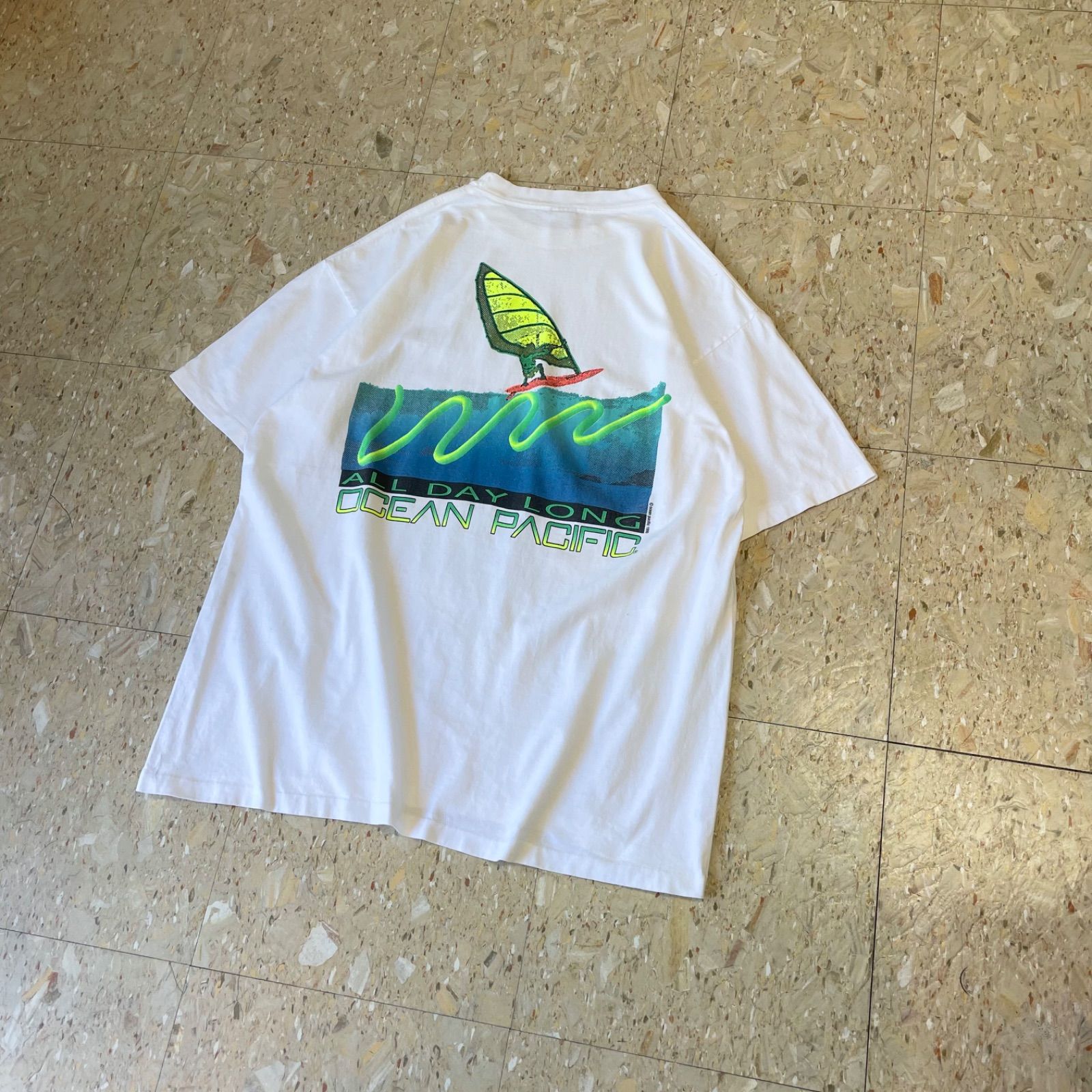 90s USA製 【Ocean Pacific】 OP オールドサーフ Tシャツ ホワイト size.XL