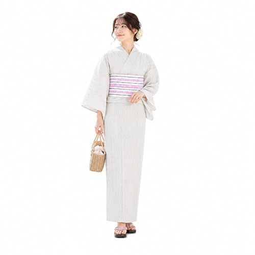 【きもの屋 さらさ】 綿素材 しじら織り お仕立て上がり浴衣 単品 フリーサイズ しじら浴衣 白縞・黒無地 ta-4pms 7cd44510