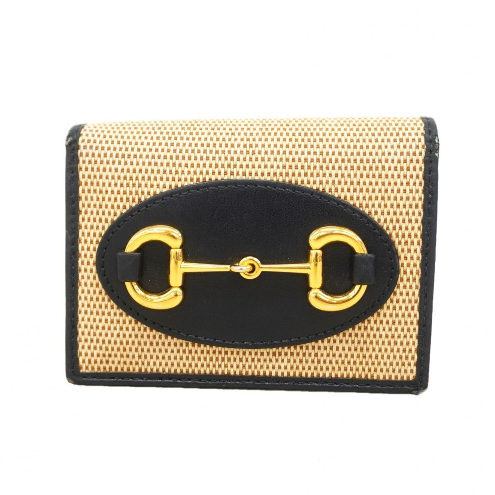 グッチ(Gucci) グッチ 財布 ホースビット 621887 キャンバス ベージュ ネイビー レディース