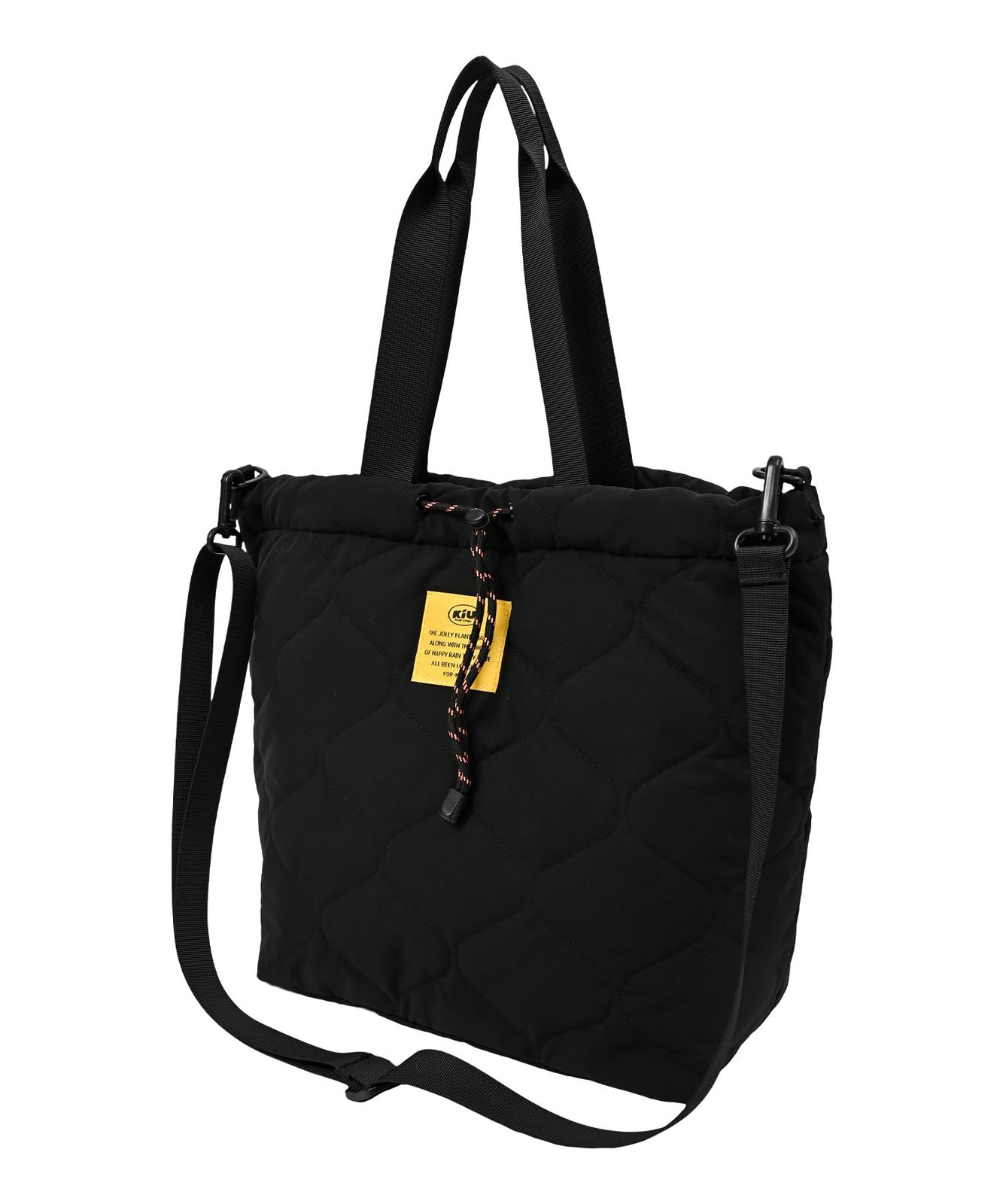KiU キウ パデッドドロストトートバッグ PADDED DRAWSTRING TOTEBAG 防水 撥水 キルティング マザーズバッグ 大容量 ショルダー 巾着 シンプル おしゃれ かわいい カジュアル アウトドア 秋冬 ブラック K475-900ｍａ