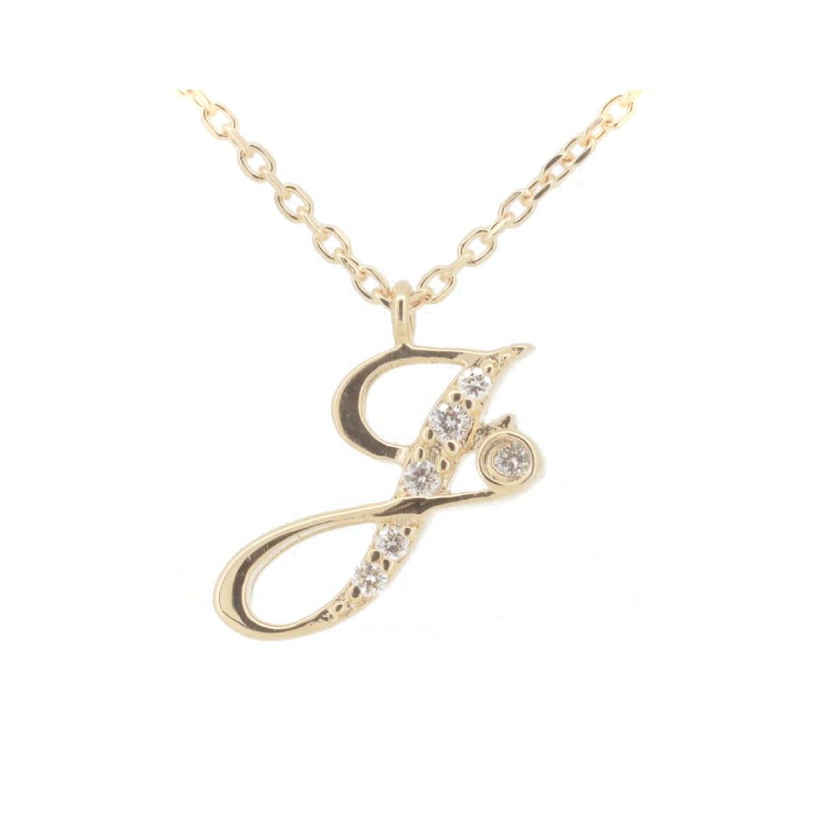 ヴァンドーム青山 イニシャルJ ダイヤモンド ネックレス k18YG(18金 