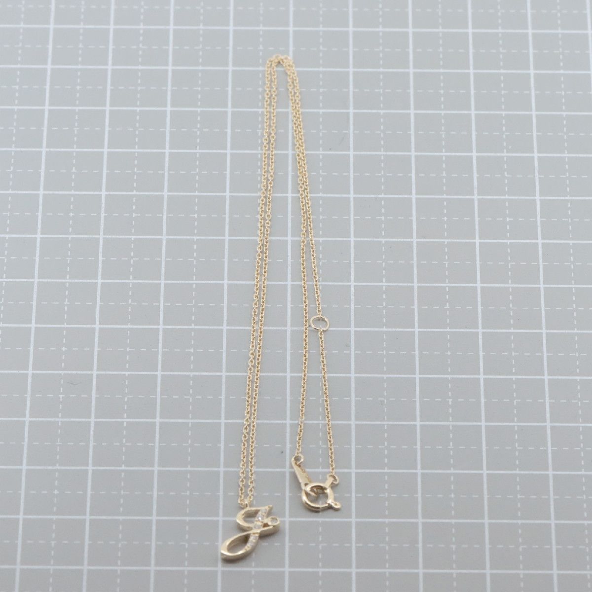 ヴァンドーム青山 イニシャルJ ダイヤモンド ネックレス k18YG(18金 