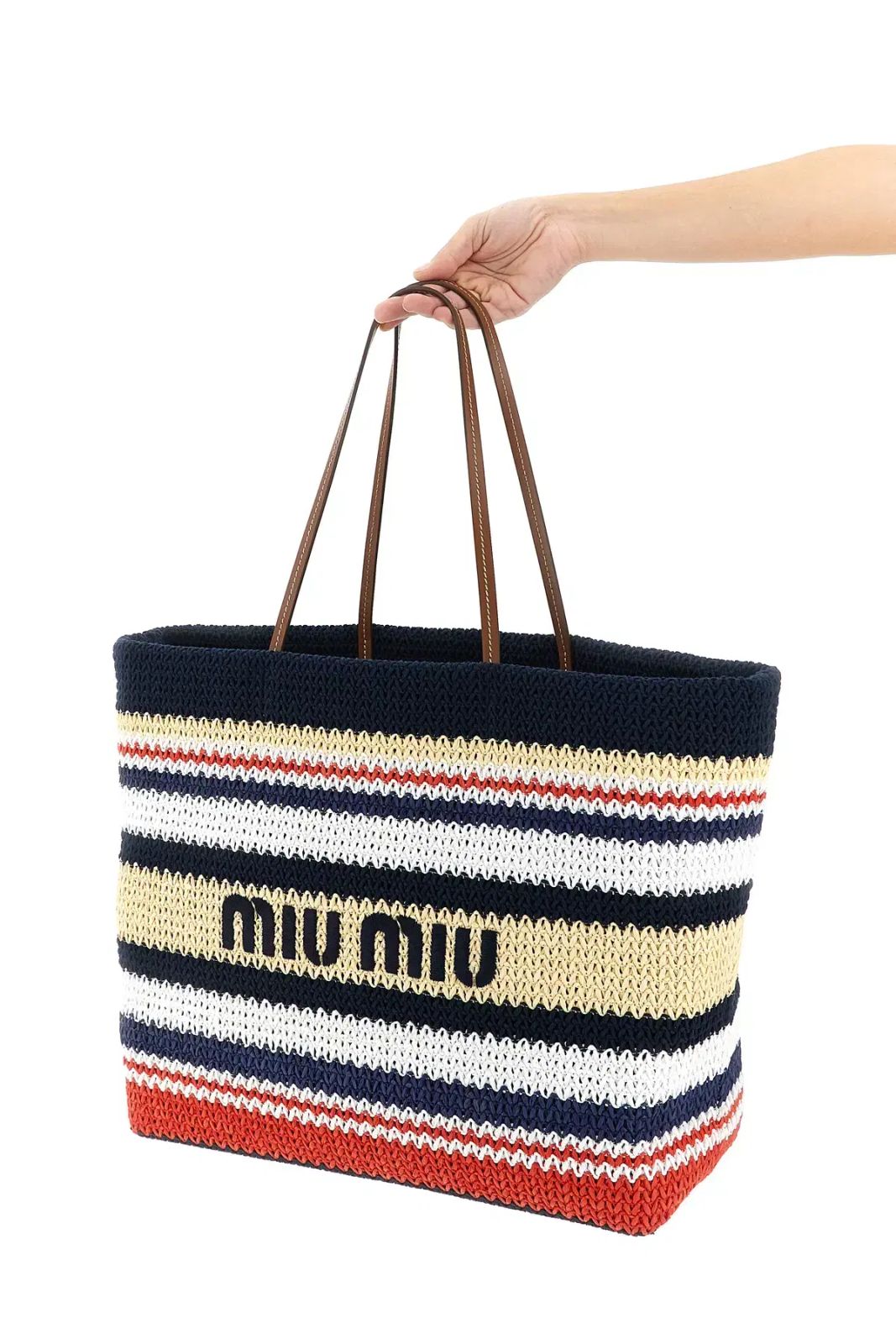 (新品) MIU MIU ミュウミュウ ラフィア large ショッパーバッグ ショルダーバッグ